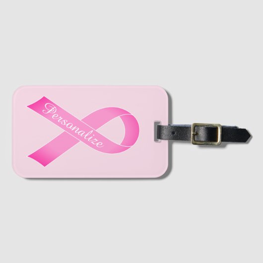 Brust-Bewusstsein für rosa Bänder Gepäckanhänger (Vorderseite (Horizontal))
