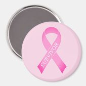 Brust-Bewusstsein für rosa Bänder Magnet (Vorderseite/Rückseite)