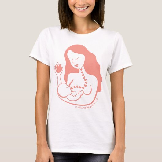 Brust-Füttern der Mutter und des Babys, gesunde T-Shirt (Vorderseite)