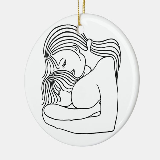 Brust fütternd keramik ornament (Links)