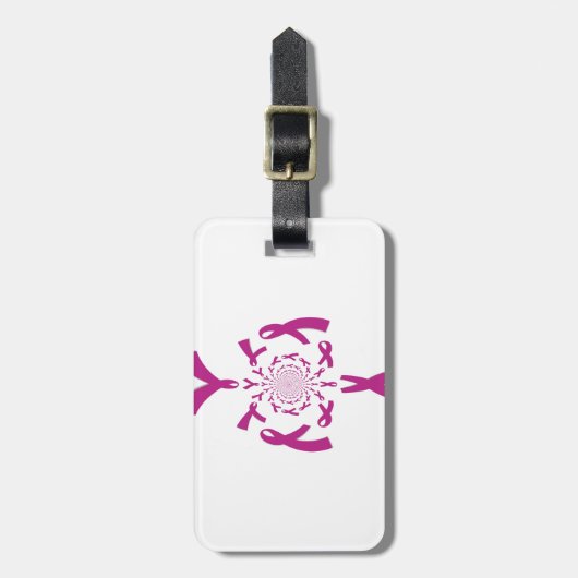 Brust-Krebs-Bewusstsein Art Print Gepäckanhänger (Vorderseite vertikal)