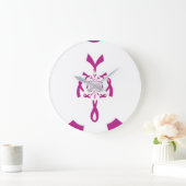 Brust-Krebs-Bewusstsein Art Print Große Wanduhr (Zuhause)