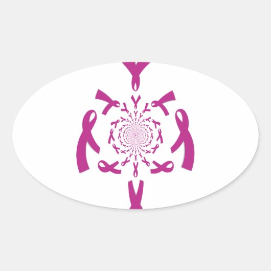 Brust-Krebs-Bewusstsein Art Print Ovaler Aufkleber (Vorderseite)