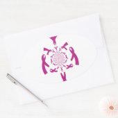 Brust-Krebs-Bewusstsein Art Print Ovaler Aufkleber (Umschlag)