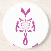 Brust-Krebs-Bewusstsein Art Print Untersetzer (Vorne)