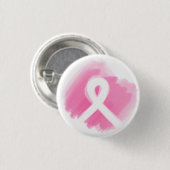 Brust-Krebs-Bewusstsein Ribbon Wasserfarbe Button (Vorne & Hinten)