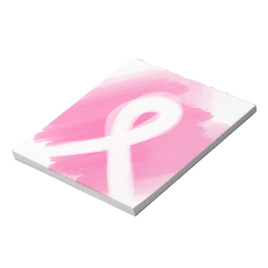 Brust-Krebs-Bewusstsein Ribbon Wasserfarbe Notizblock (Rotiert)