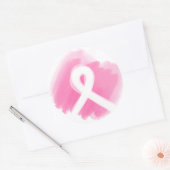 Brust-Krebs-Bewusstsein Ribbon Wasserfarbe Runder Aufkleber (Umschlag)