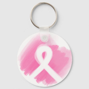 Brust-Krebs-Bewusstsein Ribbon Wasserfarbe Schlüsselanhänger