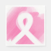Brust-Krebs-Bewusstsein Ribbon Wasserfarbe Serviette (Vorderseite)