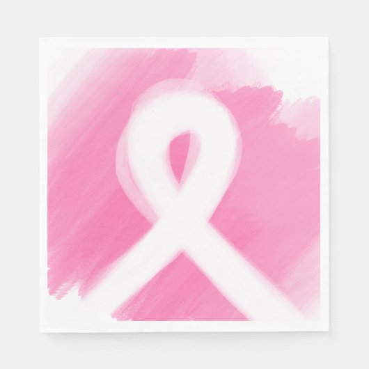 Brust-Krebs-Bewusstsein Ribbon Wasserfarbe Serviette (Vorderseite)