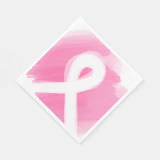 Brust-Krebs-Bewusstsein Ribbon Wasserfarbe Serviette (Ecke)