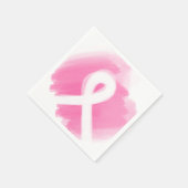 Brust-Krebs-Bewusstsein Ribbon Wasserfarbe Serviette (Ecke)