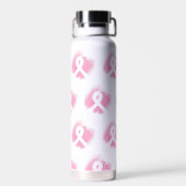 Brust-Krebs-Bewusstsein Ribbon Wasserfarbe Trinkflasche (Rückseite)