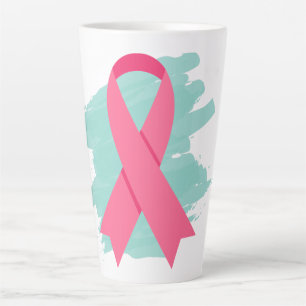 Brust-Krebs-Bewusstsein Rosa Band-Logo Milchtasse