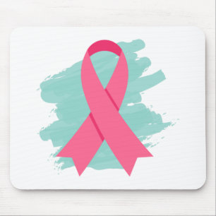 Brust-Krebs-Bewusstsein Rosa Band-Logo Mousepad