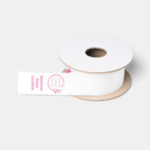 Brust-Krebs-Bewusstsein rosa Multifunktionslogo Satinband