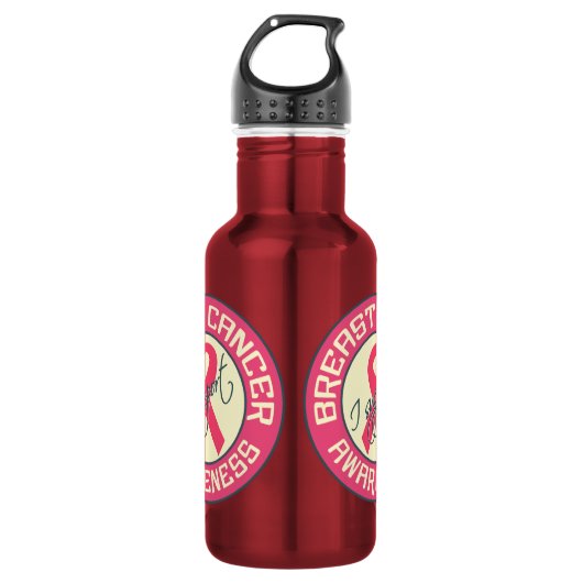Brust-Krebs-Bewusstseinsgewohnheit Edelstahlflasche (Vorderseite)