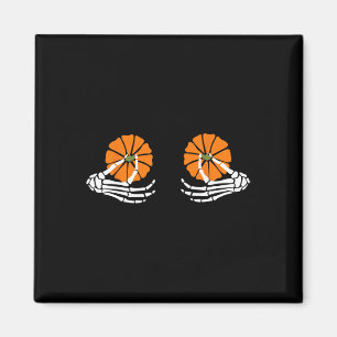 Brust-Kürbis-Skelett-Hand Halloween Magnet