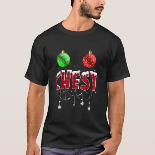 Brust Nudeln Funny Christmas Chestnut Paare T-Shirt (Vorderseite)
