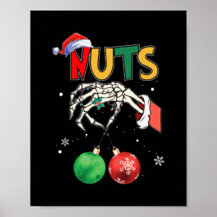 Brust-Nüsse passend Kastanien lustige Weihnachtsst Poster
