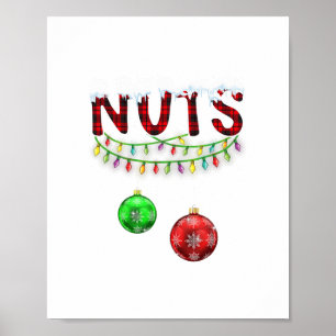 Brust-Nüsse passend Kastanien lustige Weihnachtsst Poster