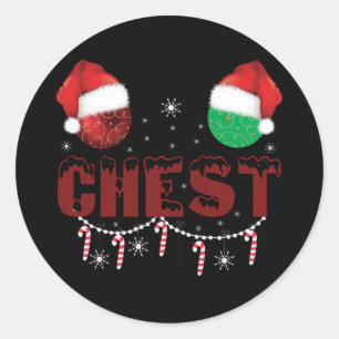 Brust-Nüsse-Weihnachten-Matching-Weihnachten-Paare Runder Aufkleber