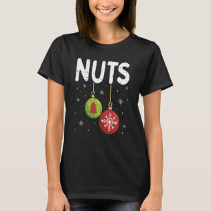 Brust Nüsse Weihnachts Funny Matching Couple Chest T-Shirt