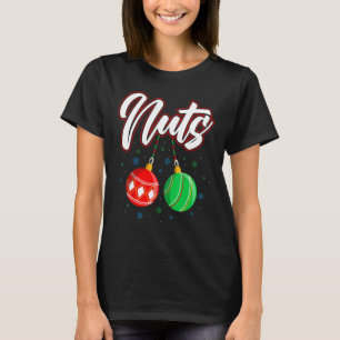 Brust Nüsse Weihnachts Funny Matching Couple Chest T-Shirt