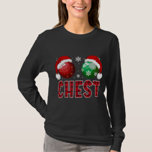Brust Nüsse Weihnachts Funny Matching Couple Chest T-Shirt