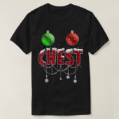 Brust Nüsse Weihnachts Funny Matching Couple Chest T-Shirt (Design vorne)