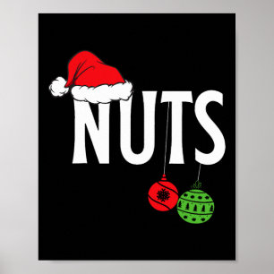 Brust Nuts Funny Christmas Chestnut Couple Matchi Poster
