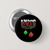 Brust Nuts Matching Kastanien Spaß Weihnachten Paa Button (Vorne & Hinten)