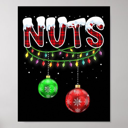 Brust Nuts Matching Kastanien Spaß Weihnachten Paa Poster (Vorne)