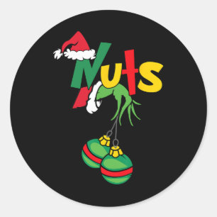 Brust Nuts Matching Kastanien Spaß Weihnachten Paa Runder Aufkleber