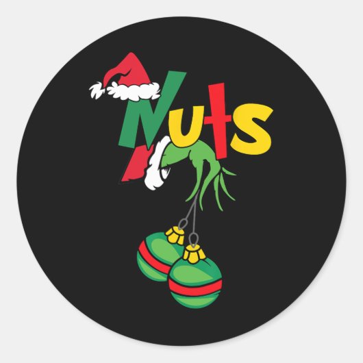 Brust Nuts Matching Kastanien Spaß Weihnachten Paa Runder Aufkleber (Vorderseite)