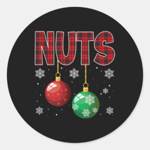 Brust Nuts Matching Kastanien Spaß Weihnachten Paa Runder Aufkleber