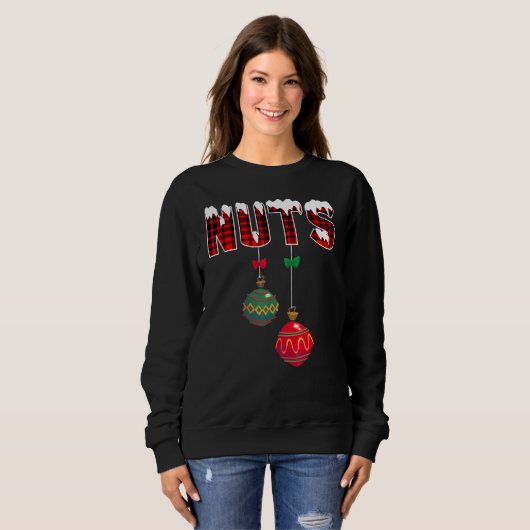 Brust Nuts Matching Kastanien Weihnachtskuppel Nu Sweatshirt (Vorne ganz)