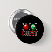 Brust Nuts Spaß Matching Kastanien Weihnachtskuche Button (Vorne & Hinten)