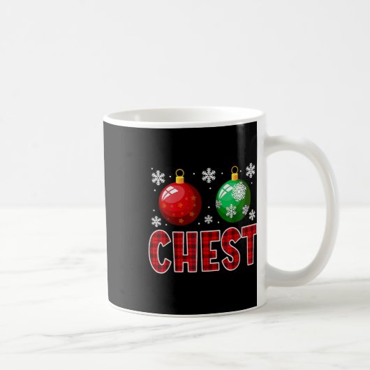 Brust Nuts Spaß Matching Kastanien Weihnachtskuche Kaffeetasse (Rechts)
