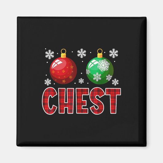 Brust Nuts Spaß Matching Kastanien Weihnachtskuche Magnet (Vorne)