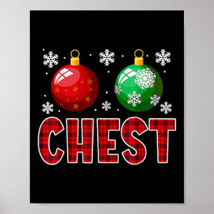 Brust Nuts Spaß Matching Kastanien Weihnachtskuche Poster