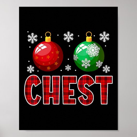 Brust Nuts Spaß Matching Kastanien Weihnachtskuche Poster (Vorne)