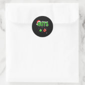 Brust Nuts Spaß Matching Kastanien Weihnachtskuche Runder Aufkleber (Tasche)
