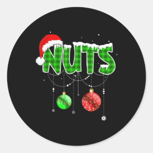 Brust Nuts Spaß Matching Kastanien Weihnachtskuche Runder Aufkleber