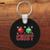 Brust Nuts Spaß Matching Kastanien Weihnachtskuche Schlüsselanhänger (Vorderseite)