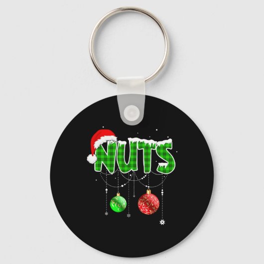Brust Nuts Spaß Matching Kastanien Weihnachtskuche Schlüsselanhänger (Vorderseite)