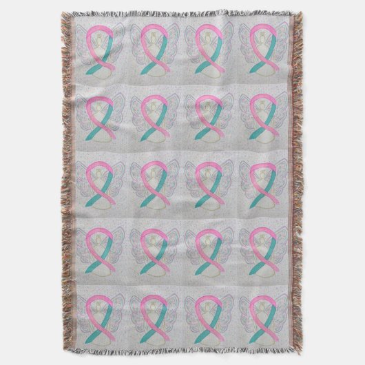 Brust- und Ovarialkarzinom Ribbon-Blanket Decke (Vorderseite Vertikal)