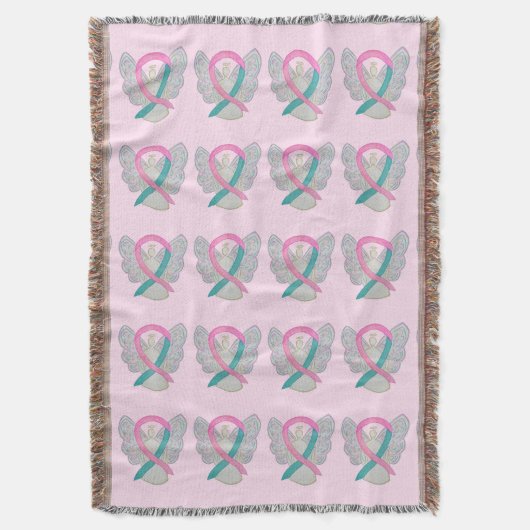 Brust- und Ovarialkarzinom Ribbon-Blankets Decke (Vorderseite Vertikal)
