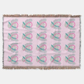 Brust- und Ovarialkarzinom Ribbon-Blankets Decke (Vorderseite)